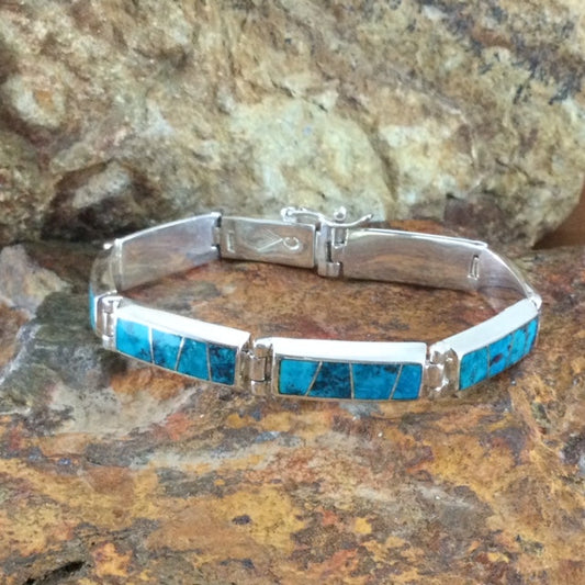 David Rosales Western Skies Inlaid Sterling Silver Bracelet