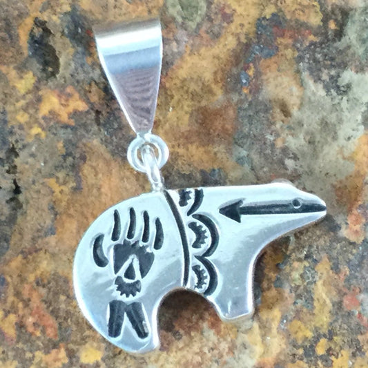 Sterling Silver Pendant -- Bear Reversible by Norman Woody