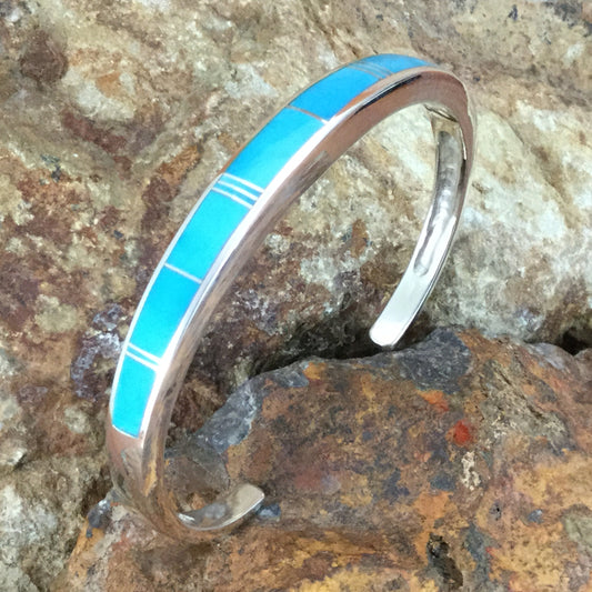 Arizona Blue Inlaid Sterling Silver Bracelet