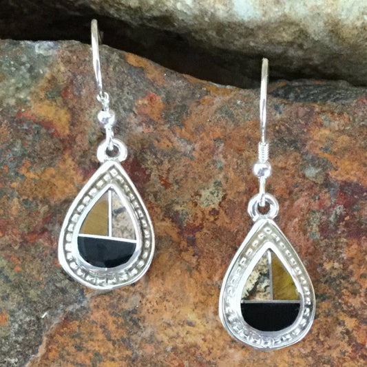 David Rosales Native Earth Inlaid Sterling Silver Earrings