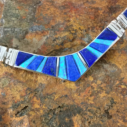 David Rosales Blue Sky Inlaid Sterling Silver Necklace