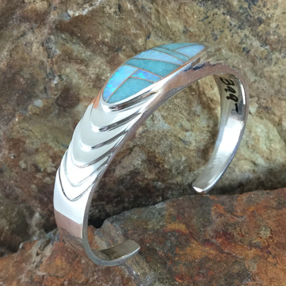 David Rosales Inlaid Sterling Silver Bracelet