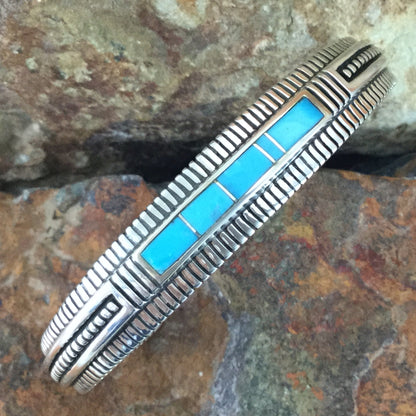 Arizona Blue Inlaid Sterling Silver Bracelet