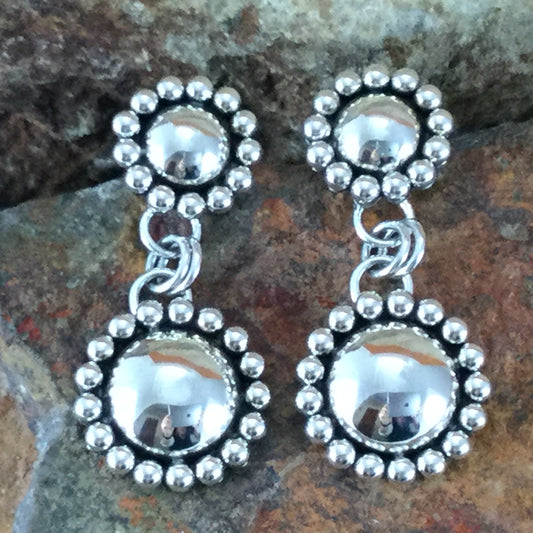 Traditional Sterling Silver Earrings by Artie Yellowhorse