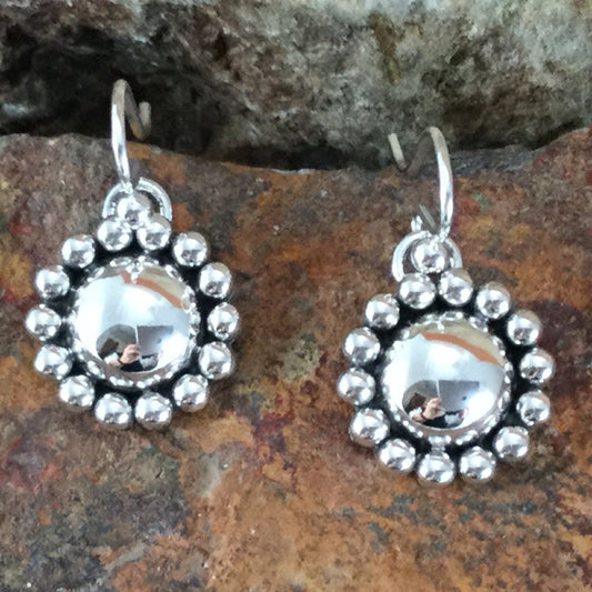 Traditional Sterling Silver Rising Sun Earrings by Artie Yellowhorse