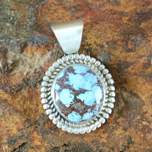 Golden Hill Turquoise Sterling Silver Pendant by Eddie Secatero