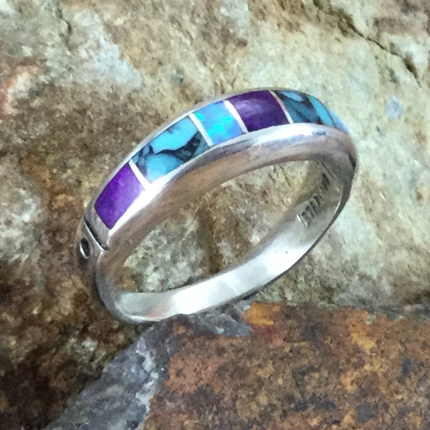 David Rosales Shalako Inlaid Sterling Silver Ring